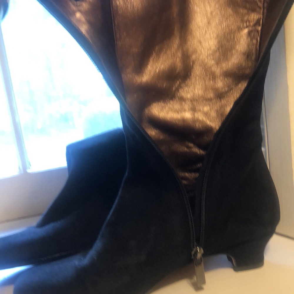 Taryn Rose black suede mid calf boots